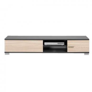 TV-meubel Boston - grijs met houtkleur - 35x180x40 cm - Leen Bakker