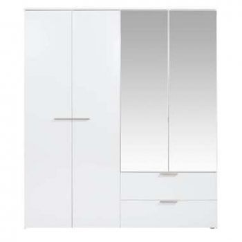 Kledingkast Tempo - hoogglans wit softclose - 230x200x54 cm - Leen Bakker