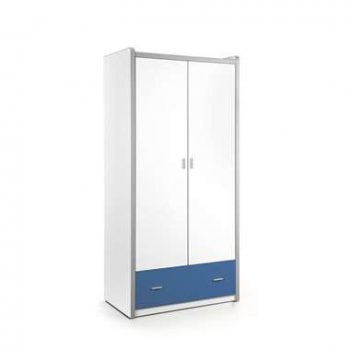 Vipack 2-deurs kledingkast Bonny - blauw - 202x97x60 cm - Leen Bakker