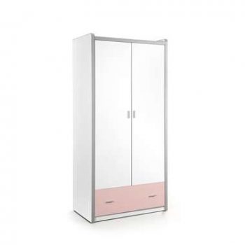 Vipack 2-deurs kledingkast Bonny - lichtroze - 202x97x60 cm - Leen Bakker