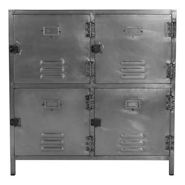 HSM Collection lockerkast York - zilverkleurig - 90x40x90 cm - Leen Bakker
