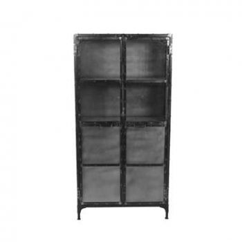 HSM Collection vitrinekast Brooklyn - zwart - 90x40x180 cm - Leen Bakker