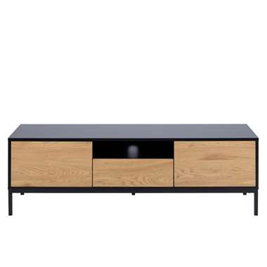 TV-meubel Avola - zwart/eiken - 45x140x40 cm - Leen Bakker