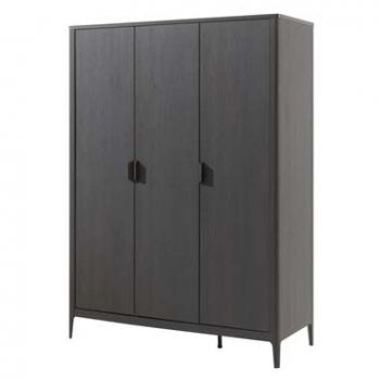 Vipack 3-deurs kledingkast Azalea - bruin/zwart - 200x144