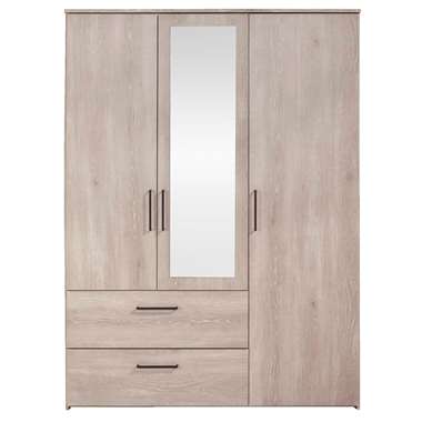 Kledingkast Orleans 3 deurs - vergrijsd eikenkleur - 201x145x58 cm - Leen Bakker