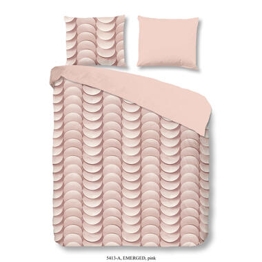 Dit roze dekbedovertrek is bedrukt met een modern patroon. Het dekbedovertrek is enkelzijdig bedrukt. De ene zijde is roze van kleur met een modern patroon. De andere zijde is effen roze van kleur.