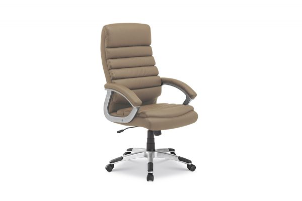 Comfortabele bureaustoel waarvan de armleuningen zijn bekleed. De zithoogte van de bureaustoel is in hoogte verstelbaar van 42 cm tot 52 cm. De bureaustoel heeft een kunstlederen bekleding. Verkrijgbaar in meerdere kleuren.