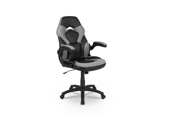 Comfortabele game stoel met vaste armleuningen. De zithoogte van de bureaustoel is in hoogte verstelbaar van 46 cm tot 56 cm. De bureaustoel heeft een kunstlederen bekleding. Verkrijgbaar in meerdere kleuren.