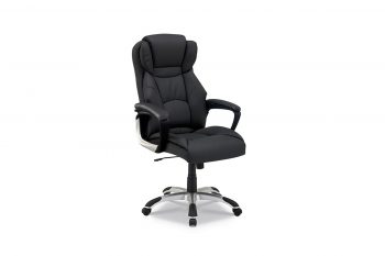Comfortabele bureaustoel met vaste armleuningen. De zithoogte van de bureaustoel is in hoogte verstelbaar van 45 cm tot 58 cm. De bureaustoel heeft een kunstlederen bekleding. Verkrijgbaar in meerdere kleuren.