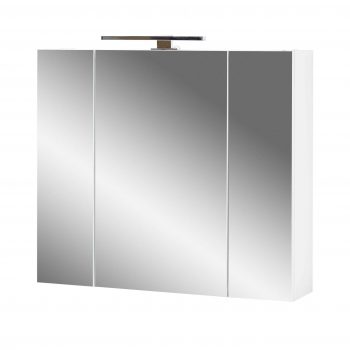 Deze handige spiegelkast bespaart een hoop ruimte in je badkamer. Achter de spiegeldeuren