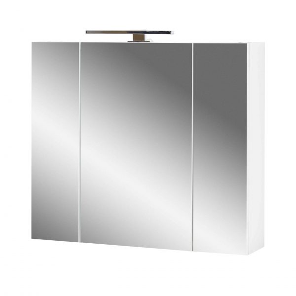 Deze handige spiegelkast bespaart een hoop ruimte in je badkamer. Achter de spiegeldeuren